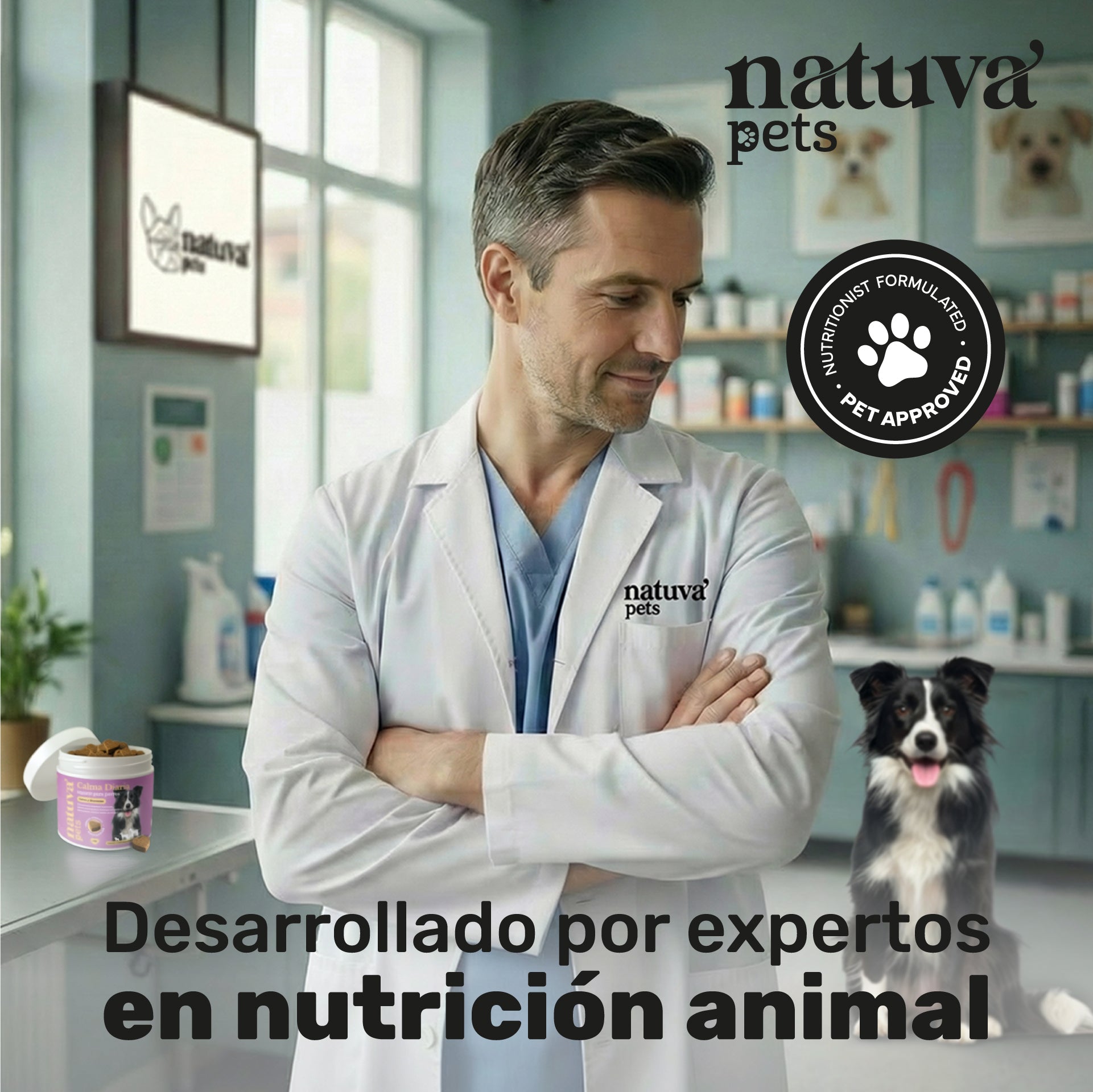 Duplo Calma + Polvo Dental para perros. Apoyo para la calma, higiene dental, bienestar emocional y aliento fresco