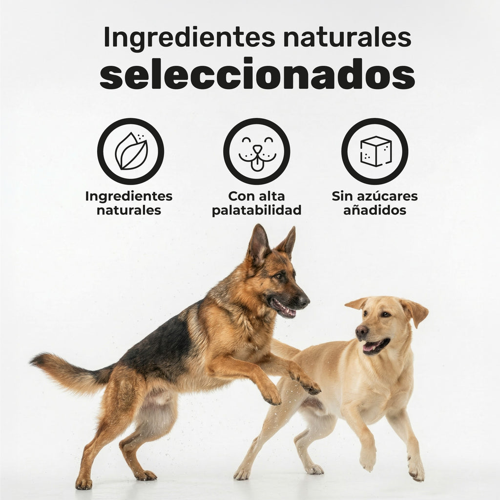 Duplo Probiótico + Piel y Pelaje para perros. Equilibrio intestinal, piel sana, bienestar digestivo y pelo brillante