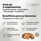 Pack Cuidado Total para perros. Calma, articulaciones, digestión, piel y pelaje - Natuva_Infograf_Pack Condro+Calma+Piel+Prob_PT01