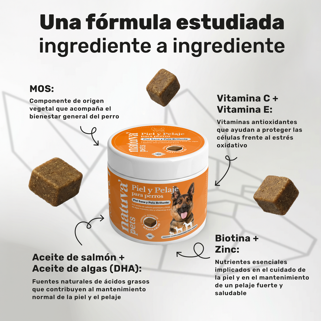 Piel y Pelaje para perros. Piel sana y pelo brillante