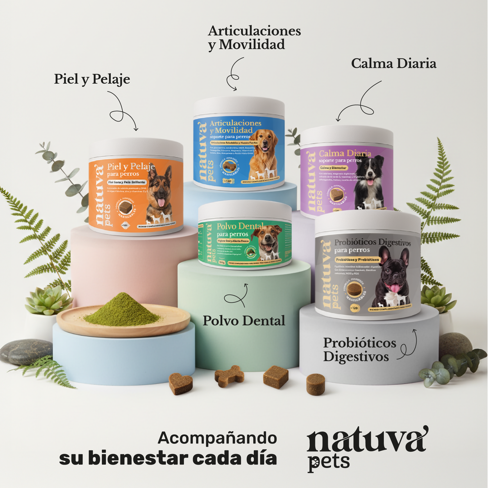 Polvo dental para perros. Higiene oral y aliento fresco